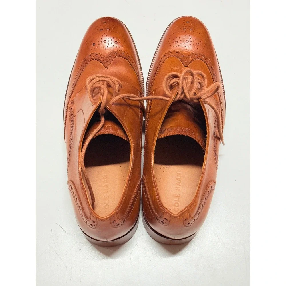 Cole‎ Haan Men's Tan Leather Wingtip Oxford Dress Shoes Size 11.5 M C22265